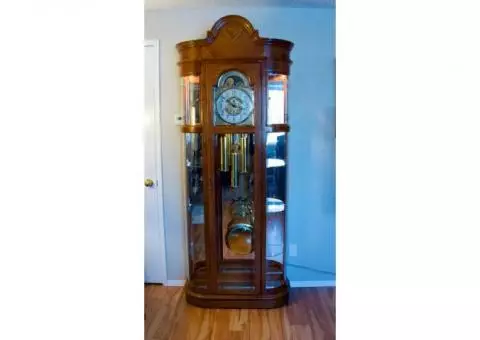 Ridgeway Grandfather Clock Curio Cabinet